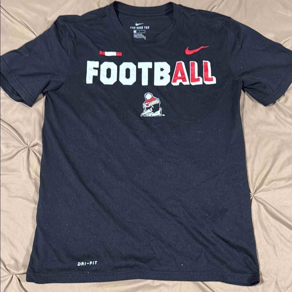 Nike Black and Red Football Tee